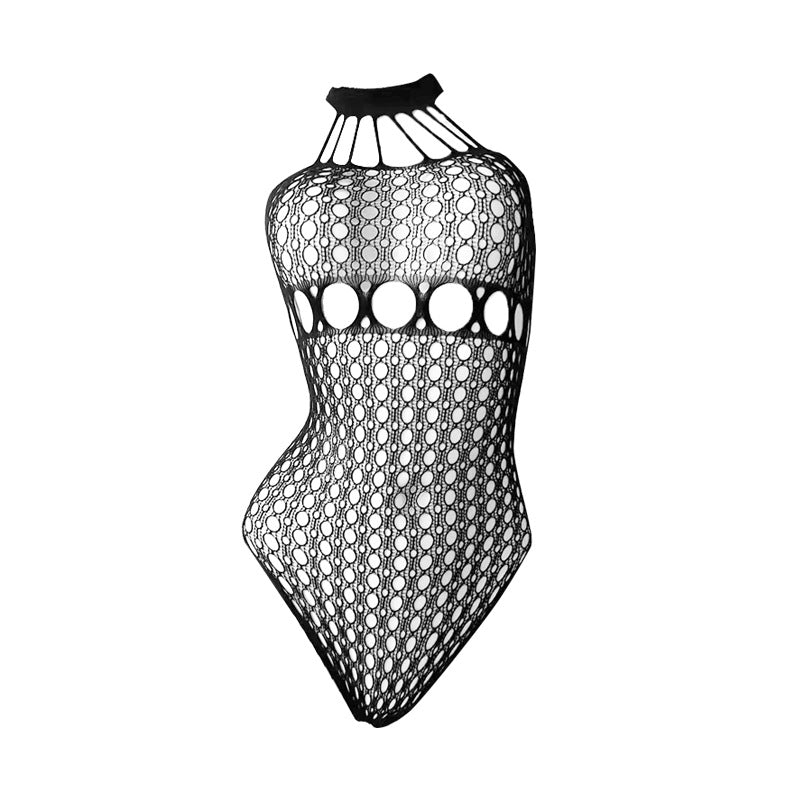 大码洞洞装开裆免脱激情诱惑火辣调情床上连身网衣