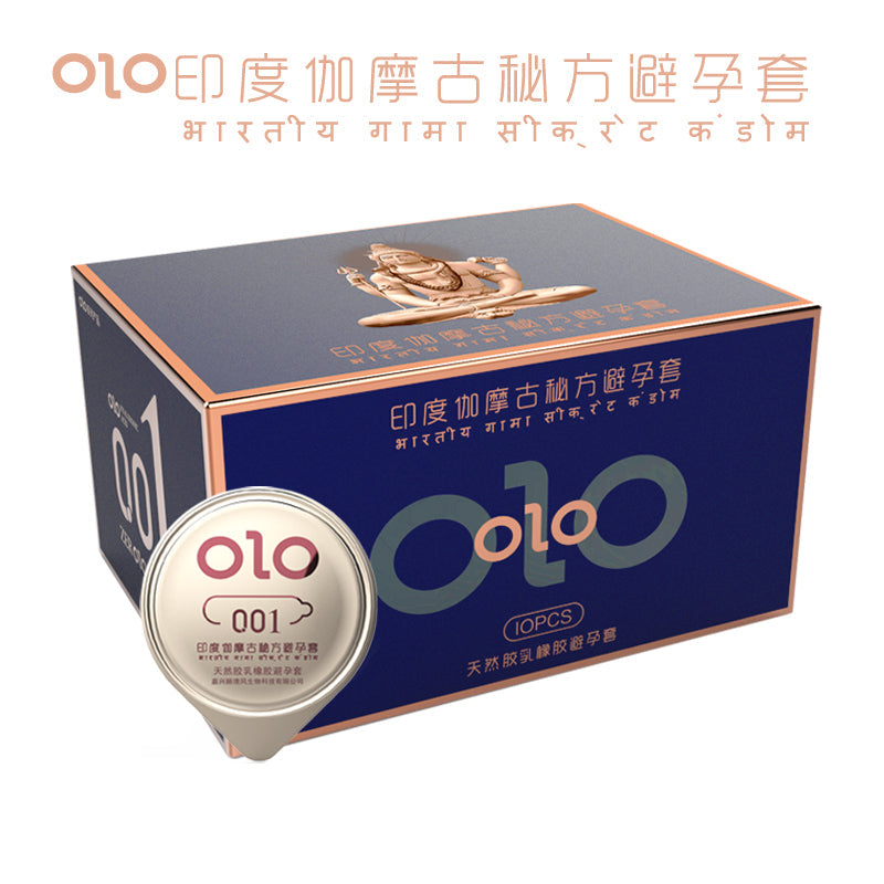OLO印度伽摩古秘方奔腾因子长效加时玻尿酸天然胶乳安全套10只装