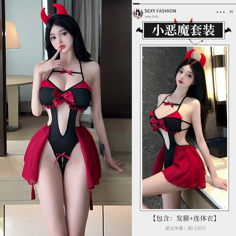 纯欲小恶魔制服套装性感连体衣诱惑魅魔战袍