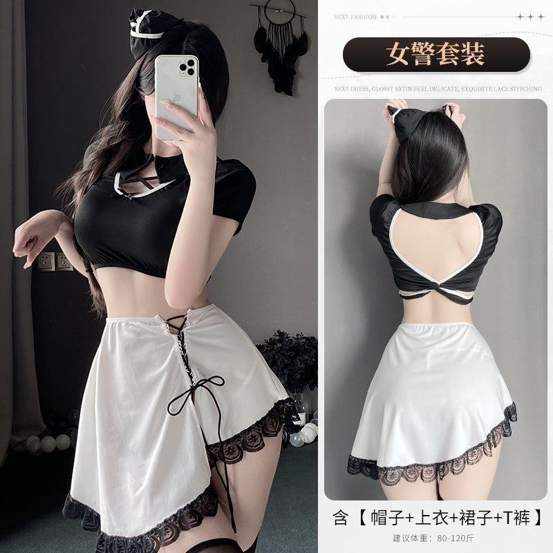 女警免脱纯欲制服套装角色扮演火辣警花激情床上战袍