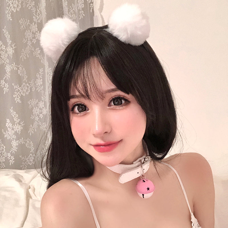 日系少女可爱发饰发箍毛球铃铛猫耳朵发卡配饰