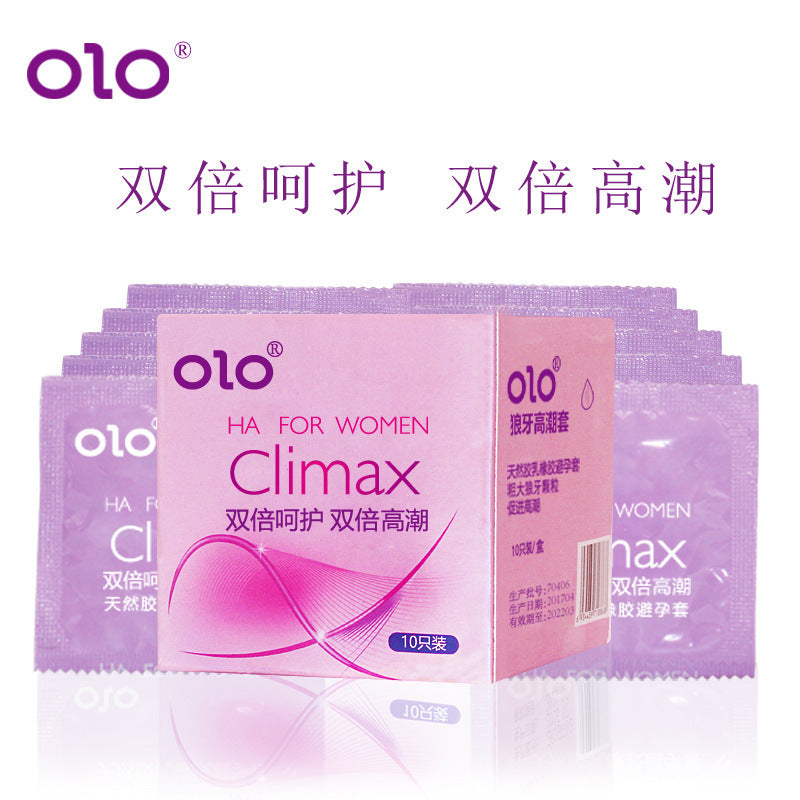 OLO粉色CLIMAX双倍呵护双倍高潮狼牙高潮套安全套10只装