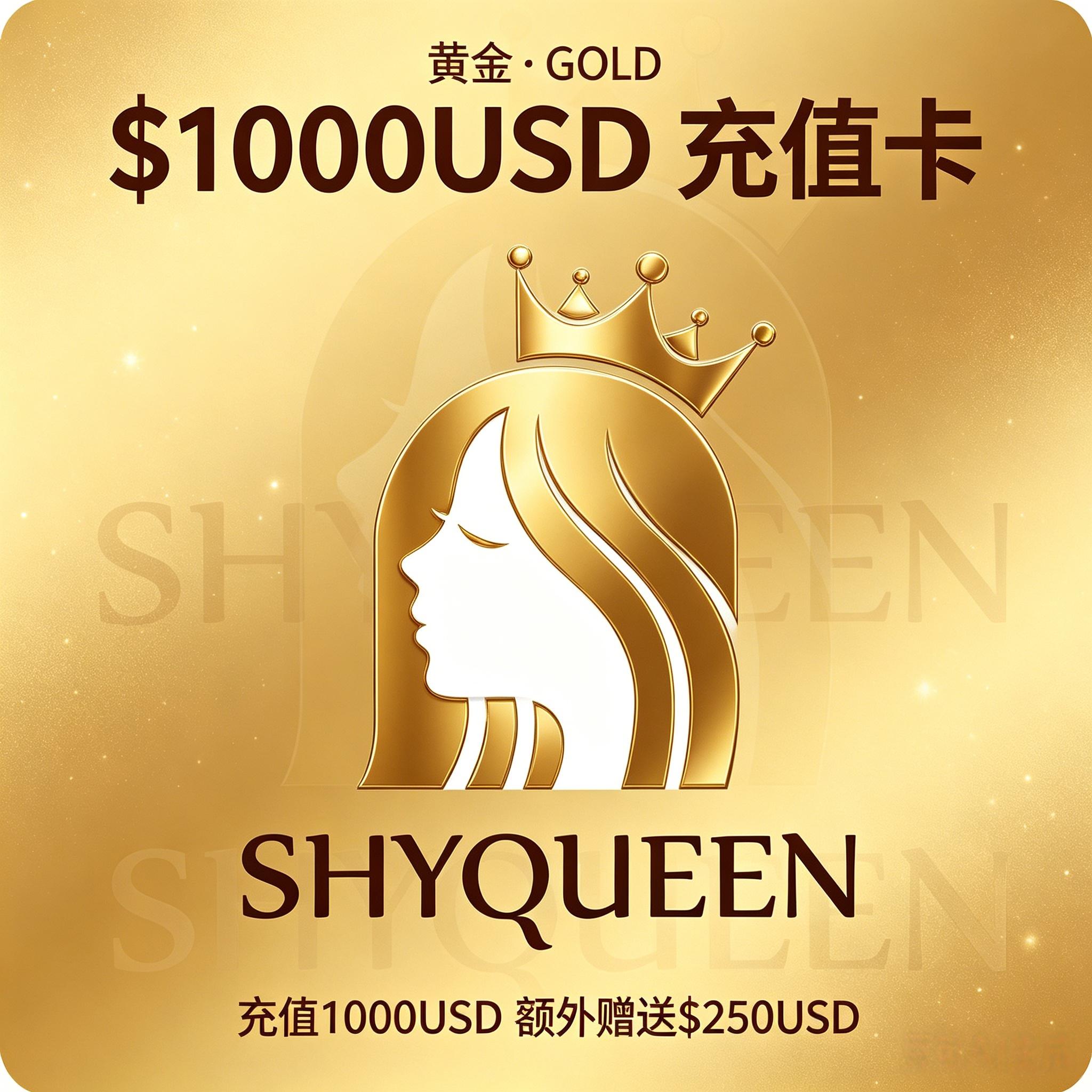 $1000USD充值卡另赠送$250