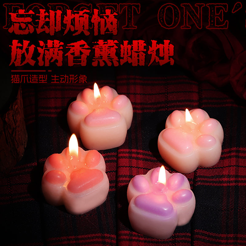 SM调教情趣浪漫粉色可爱猫爪造型低温蜡烛