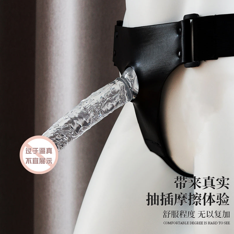 整根深入饱满厚实柔软晶莹强力吸盘透明无蛋仿真阳具（小号/中号）
