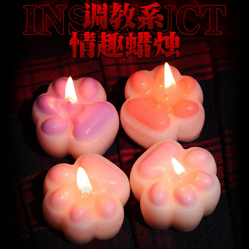 SM调教情趣浪漫粉色可爱猫爪造型低温蜡烛