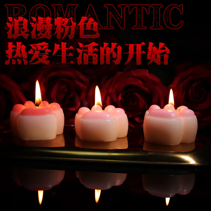 SM调教情趣浪漫粉色可爱猫爪造型低温蜡烛