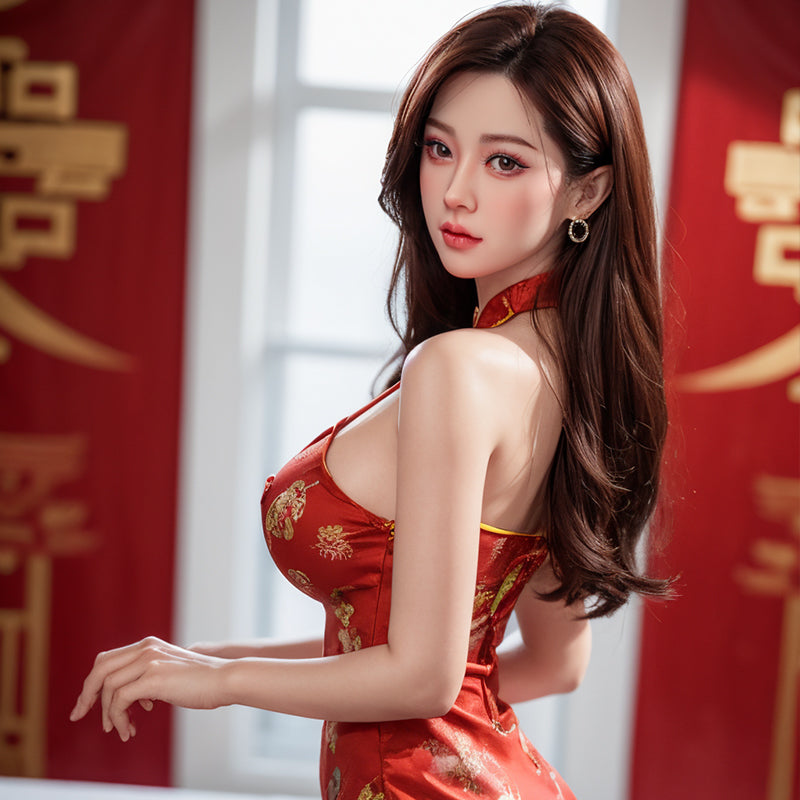 现货秒发！婉儿真人等比例168cm高+果冻柔软大胸+S级妆容硅胶头+Q弹TPE材质身体+下体夹吸+震动发音实体真人娃娃倒模