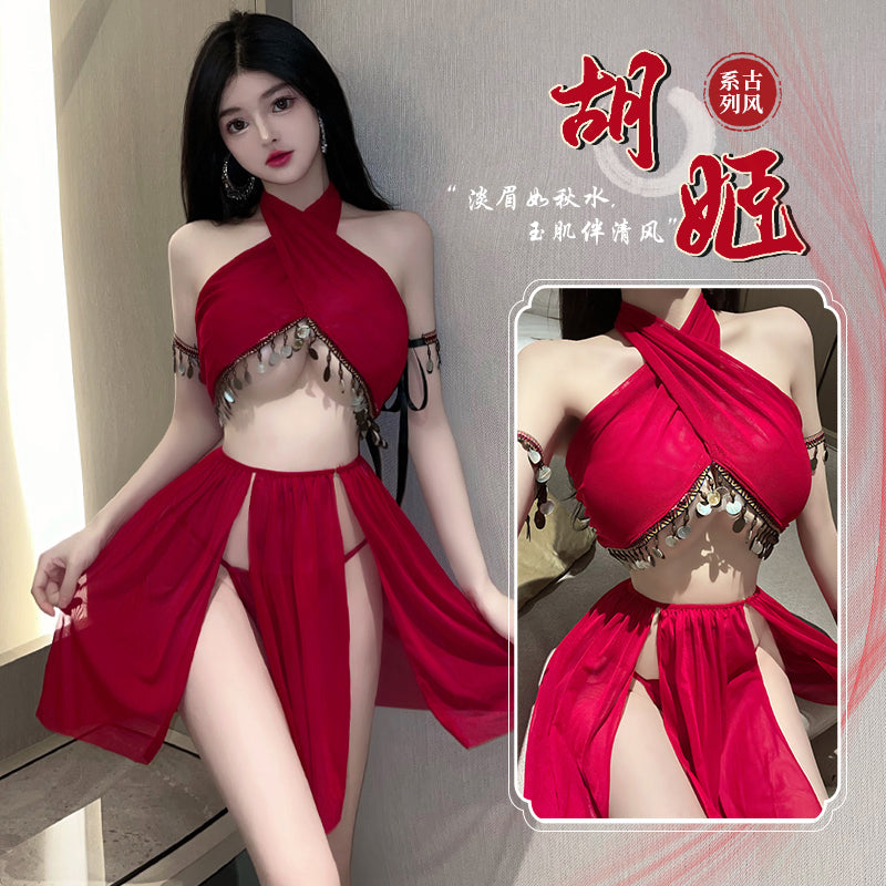 异域风情性感睡衣调情火辣床上诱惑制服套装（粉/黑/红）