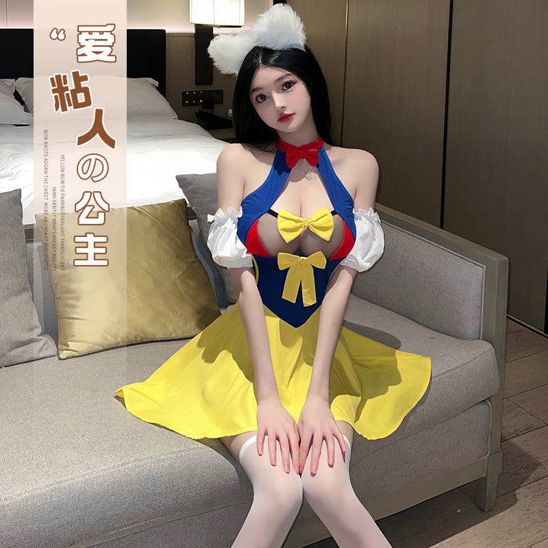 性感诱惑在逃公主裙可爱猫耳黄色女仆制服