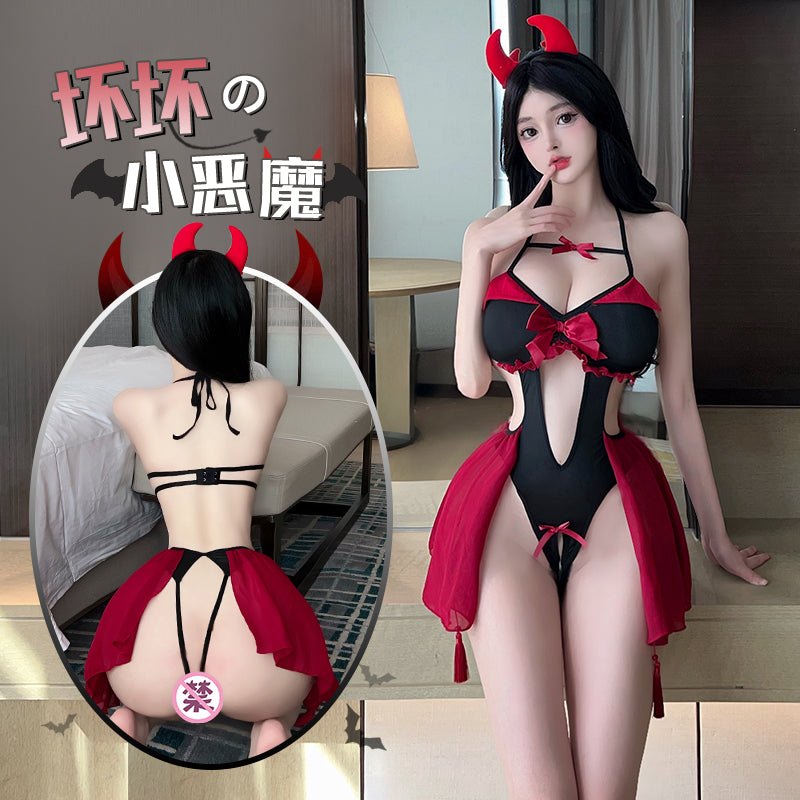 纯欲小恶魔制服套装性感连体衣诱惑魅魔战袍