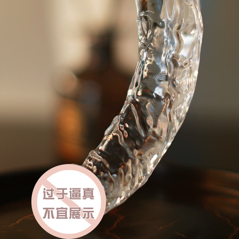 整根深入饱满厚实柔软晶莹强力吸盘透明无蛋仿真阳具（小号/中号）