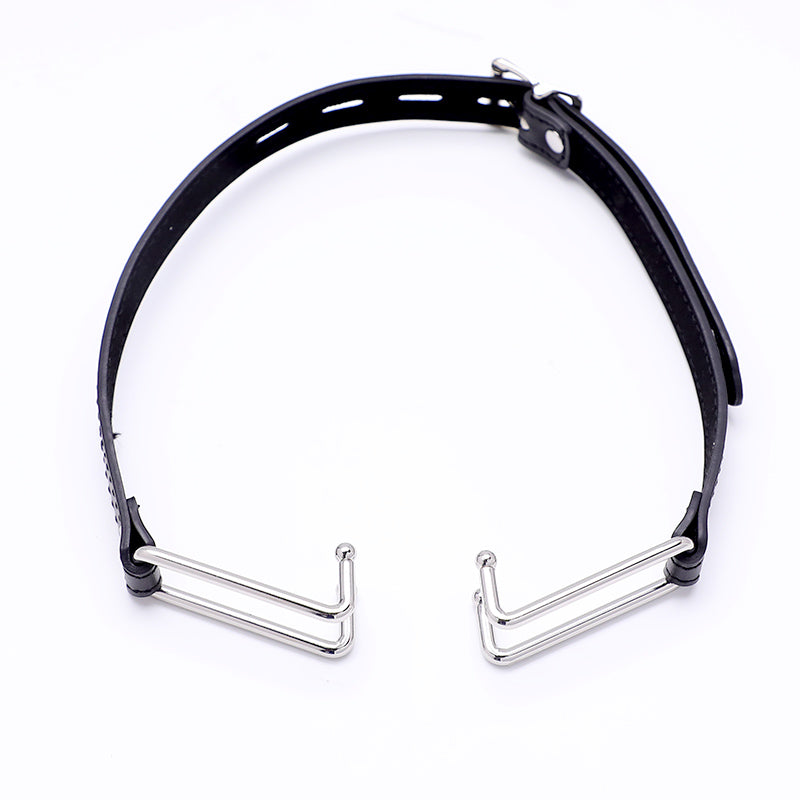 SM调教专用柔软皮革圆润光滑张口固定唾液横流皮革嘴勾