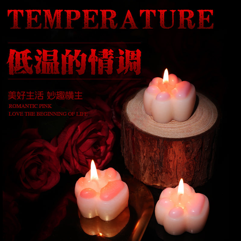 SM调教情趣浪漫粉色可爱猫爪造型低温蜡烛