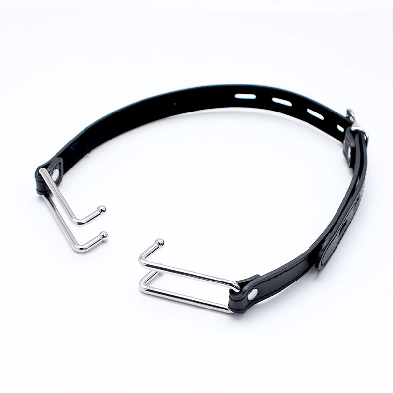 SM调教专用柔软皮革圆润光滑张口固定唾液横流皮革嘴勾