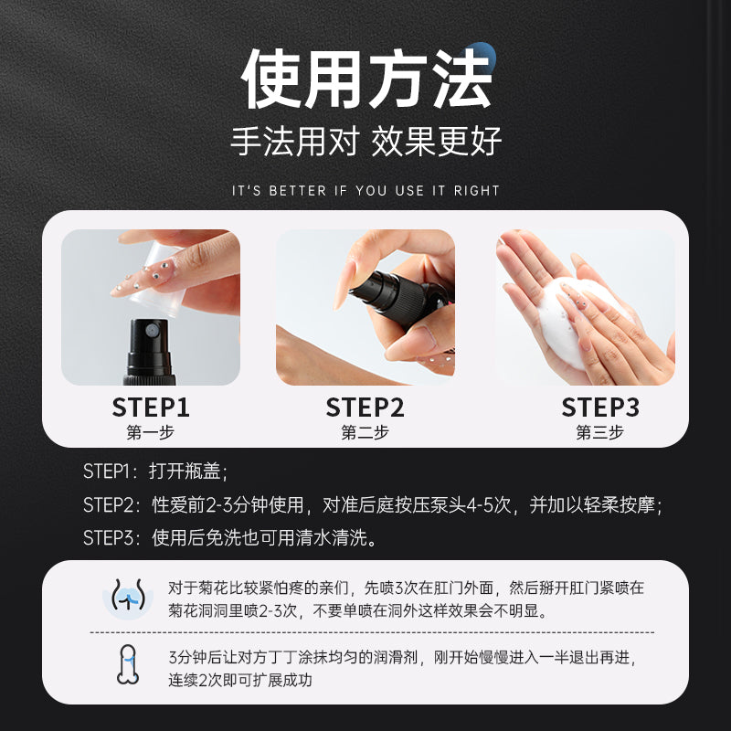 谜姬酥麻快感有效缓痛享受松弛后庭开肛专用喷雾 30ml(男款/女款)
