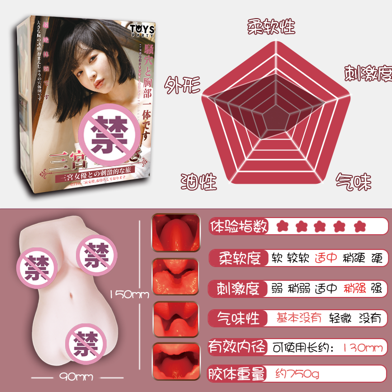 TOYSR日本女星三宫椿真人倒模名器手动飞机杯