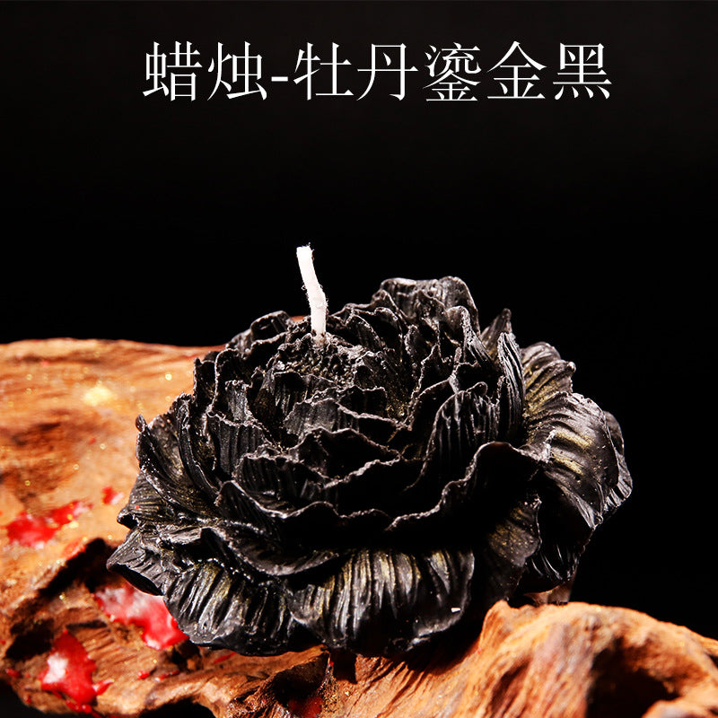 SM调教大豆蜡基42度低温不伤皮肤易清理滴蜡专用牡丹内鎏金蜡烛(红/黑/粉)