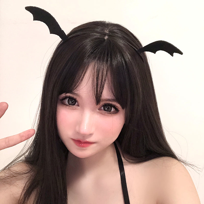 日系少女可爱发饰天使黑小恶魔翅膀发箍发卡